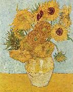 Vincent Van Gogh Vase with Twelve Sunflowers, August oil